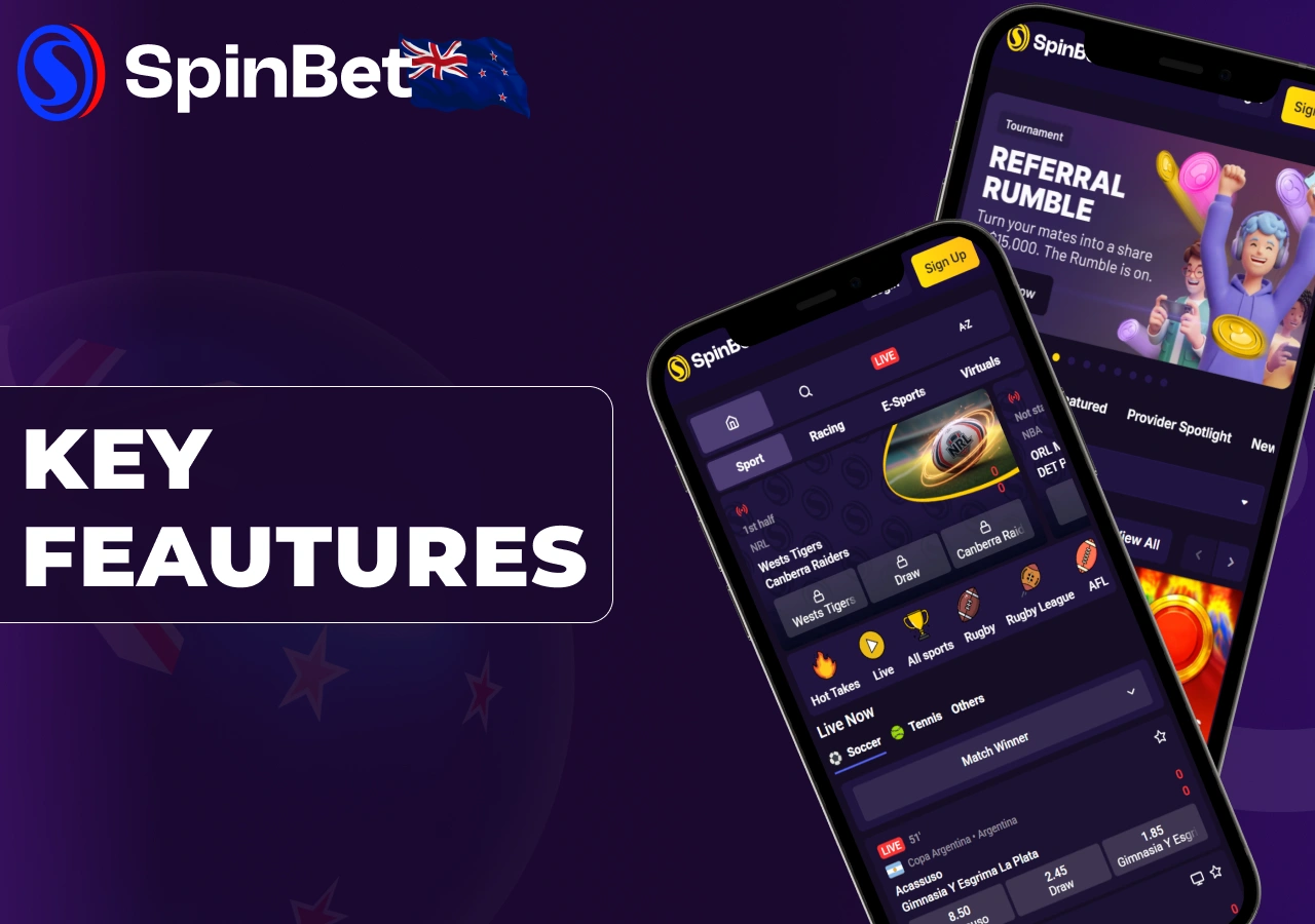 Key features are available for players in New Zealand with a user-friendly interface.